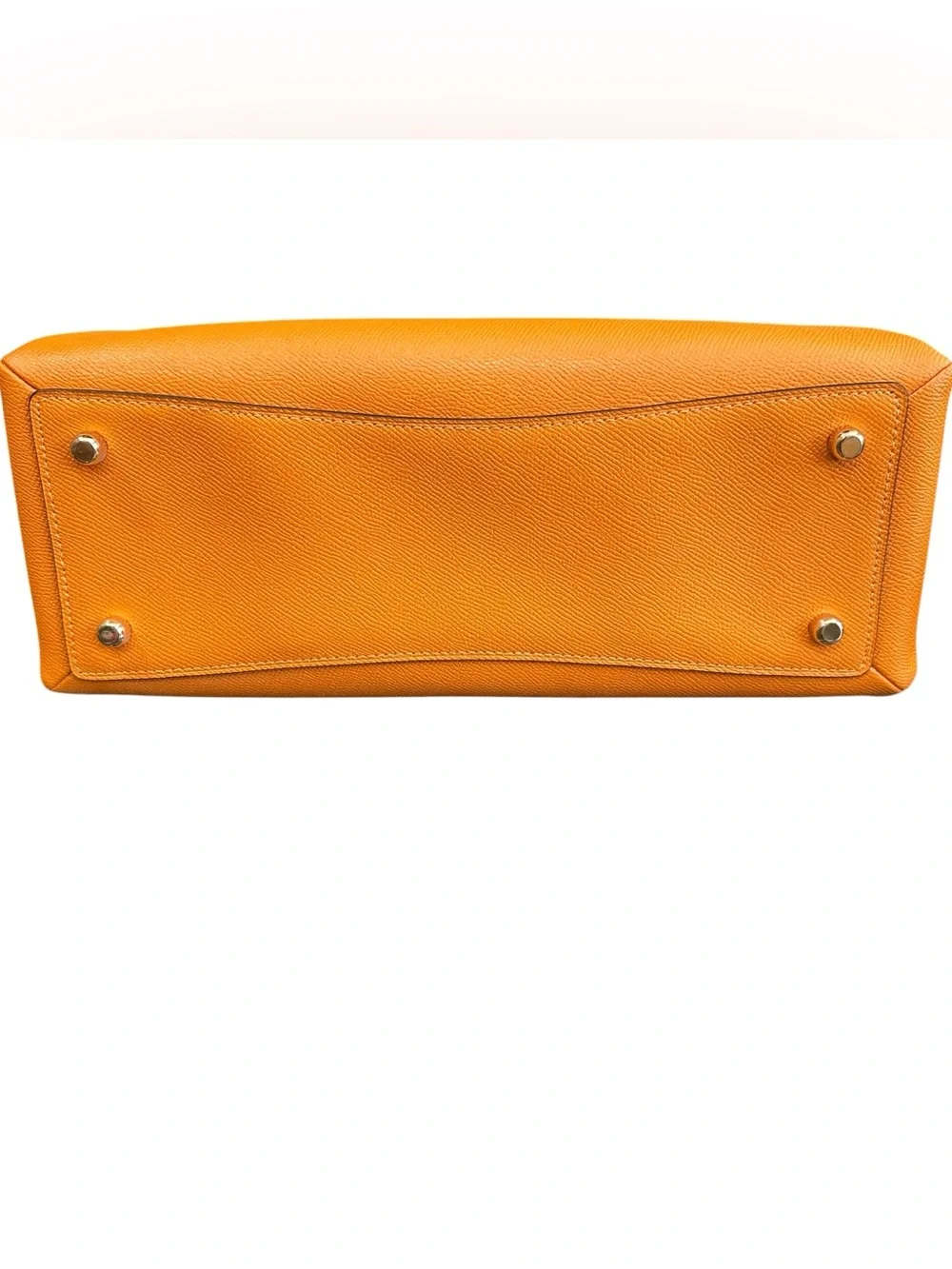 Coach Lillie Carryall Satchel Sunbeam Bright Orange Crossgrain Leather Bag EXC